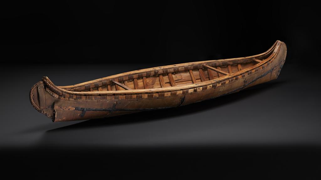 Model of a birch bark canoe from North America