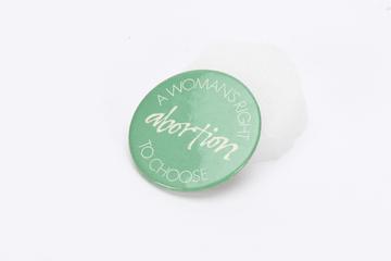 One of five National Abortion Campaign badges (Green)