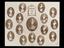 Framed and glazed gelatin chlorobromide print containing 15 portraits of King Edward VII Freemasonry Lodge