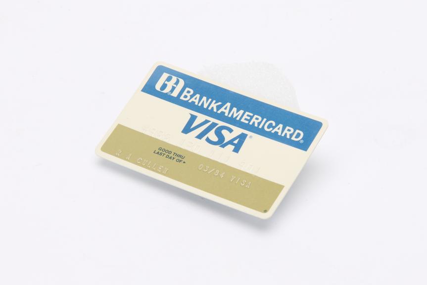 Bank Americard 'Visa' credit card, 1980-1983.
