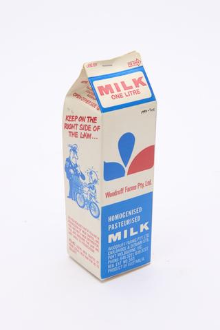 Milk carton advertising an Aids helpline