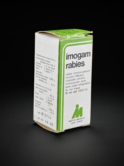 Packaging for "Imogam" vaccine