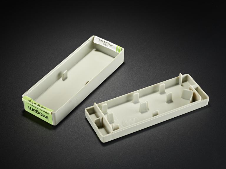 Plastic box for 'Imogam' human rabies immunoglobin vaccine