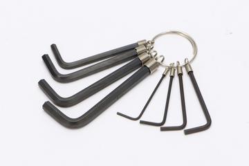 Hexagon or Allen keys from a general-purpose handyman's kit