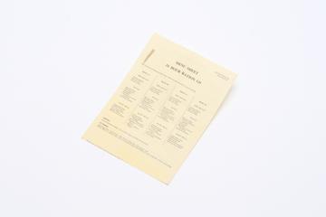 Recipe sheet