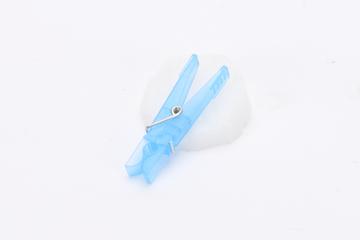 Blue plastic clothes-peg