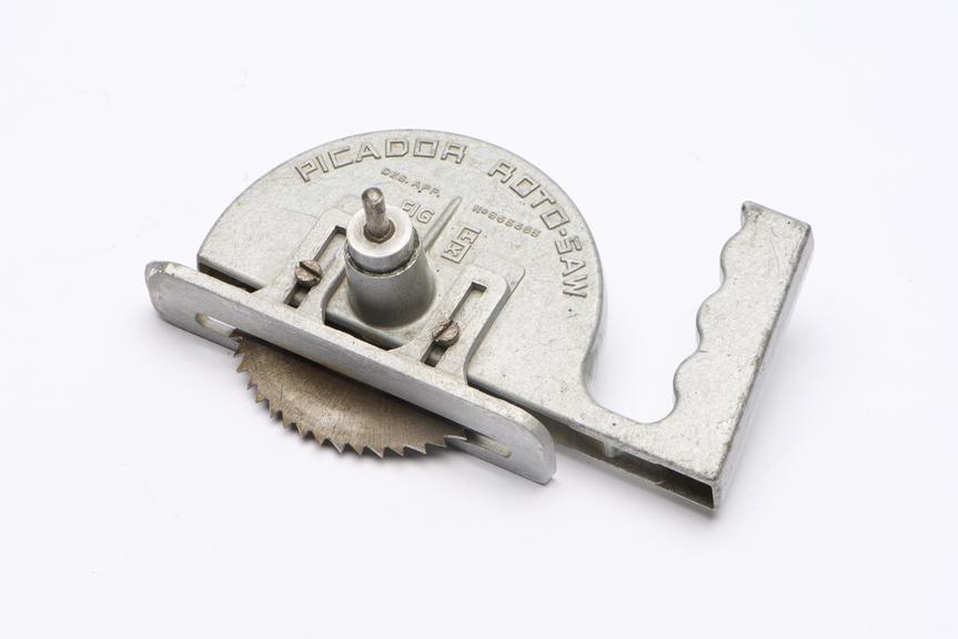 Picador Roto-saw electric drill attachment, 1956-1966.