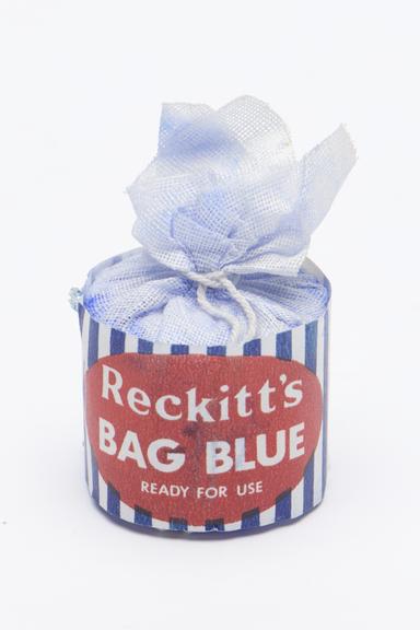 One of two specimens of Reckitt's Bag Blue laundry whitener, 1950-1960
