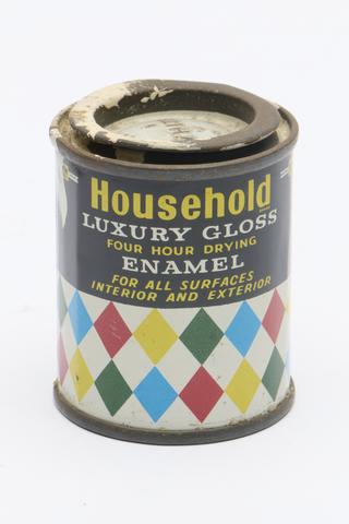 Tin of Household Brand luxury gloss enamel, 1950s.