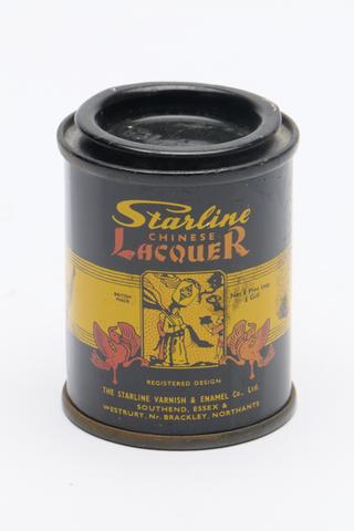 Assorted paint and glue pots, 1950s.