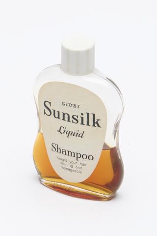 Bottle of Gibbs' "Sunsilk" shampoo by Unilever, c.1955