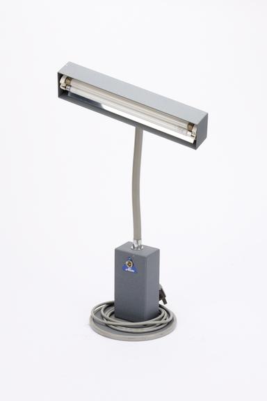 Bench-type fluorescent inspection lamp by P.W. Allen, 1957