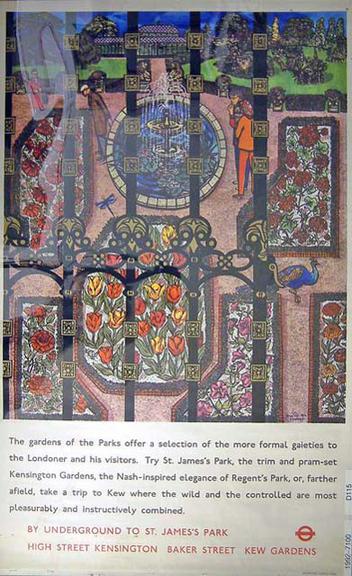 London Transport poster. Gardens of the Parks by Una and Alan Lindsay (poster)