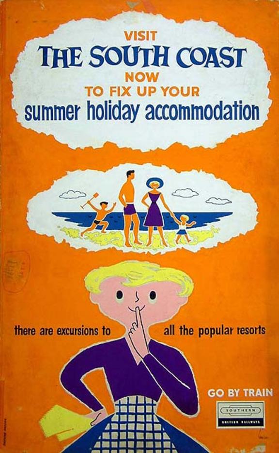 Visit the South Coast Now to fix up your Summer Holiday Accommodation (painting; watercolour; poster artwork)