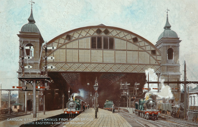 Cannon Street Station (painting; painted photograph)