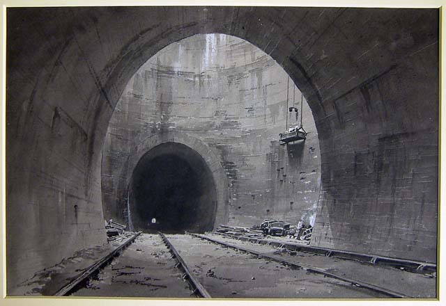 Great Ventilating Shaft, Kilsby Tunnel (wash drawing)