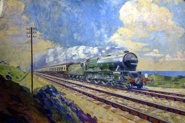 Painting, oil, original artwork for Southern Railway poster Pullman Train - Southern 4-6-0 locomotive no. 950 (painting)