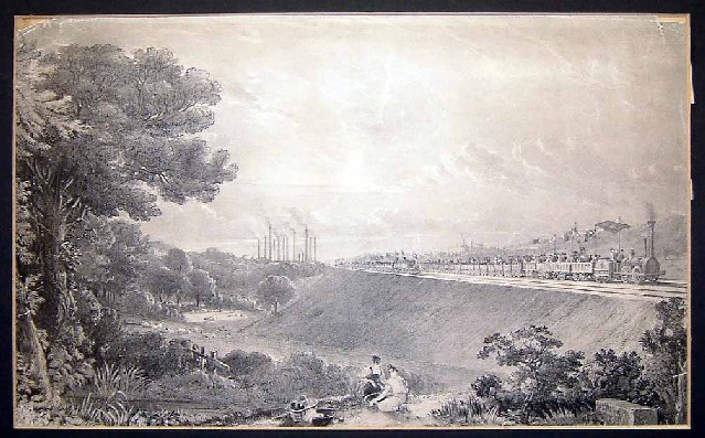 Garnkirk & Glasgow Railway Germiston Embankment (print; lithograph)