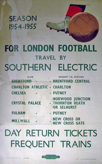 Season 1954-1955 For London Football Travel by Southern Electric