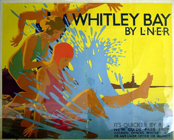 It's Quicker by Rail - Whitley Bay by LNER (poster)