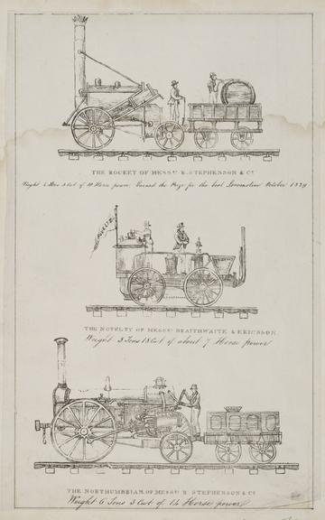 Three early locomotives, 1831