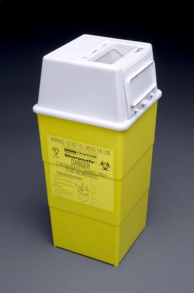 'Sharpsafe' disposal bin for contaminated sharps, United Kingdom, 1996 Science Museum Group