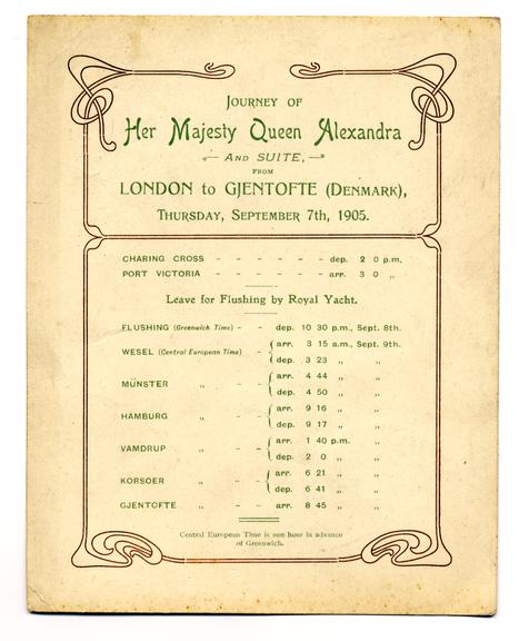 Journey of HM Queen Alexandra and suite