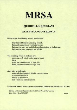 Notice on the control of infection, United Kingdom, 1990-1996