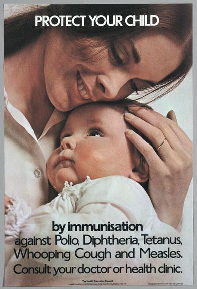 poster, Immunisation poster for polio, diphtheria, tetanus