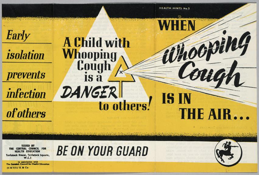 Leaflet on whooping cough, United Kingdom, 1927-1969