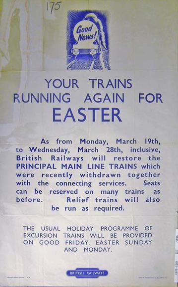 Your Trains Running Again for Easter (poster)