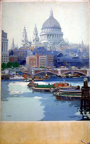 London, St Pauls (painting; watercolour; poster artwork)