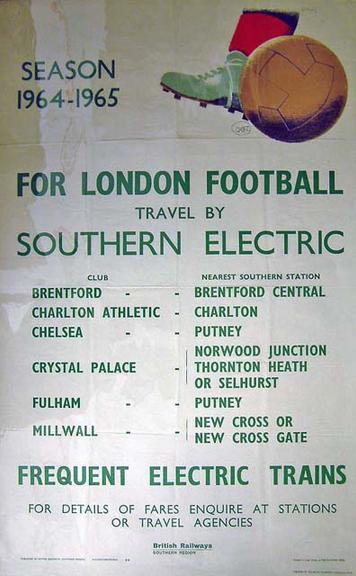 Season 1964-1965 For London Football Travel by Southern Electric (poster)