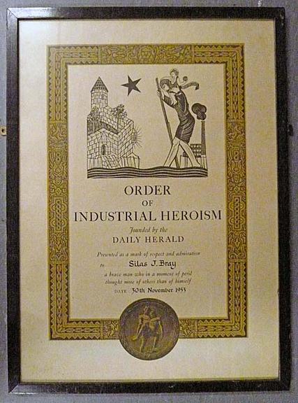 order of industrial heroism certificate (certificate)