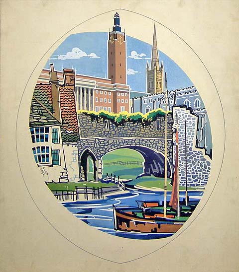 Norwich (painting; watercolour; poster artwork)