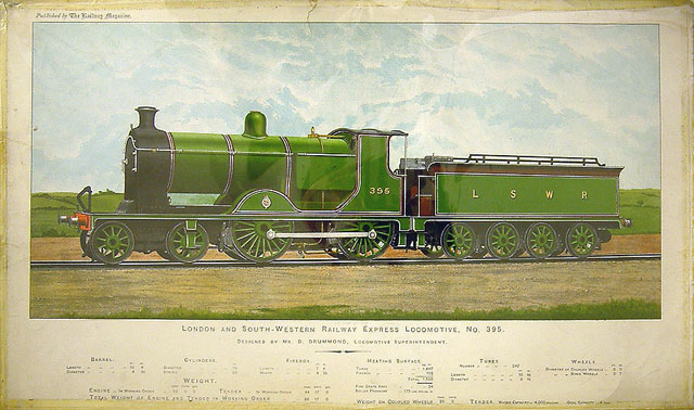 London and South Western Express Locomotive No 395 4-4-0