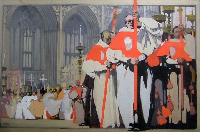 Peterborough - Cardinal Wolsey's Easter Visit, 1530 (painting; poster artwork)