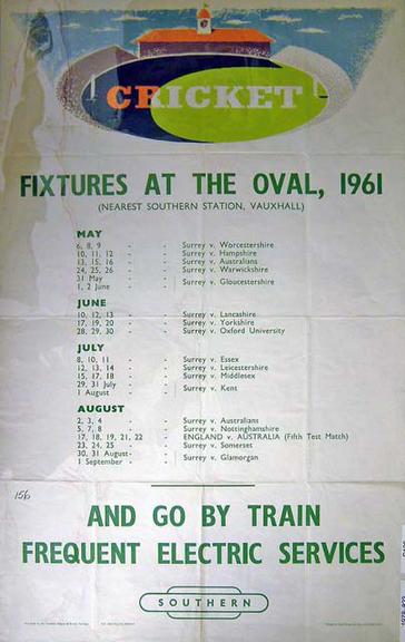 Cricket - Fixtures at The Oval 1961