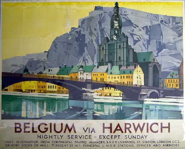 Belgium via Harwich (poster)