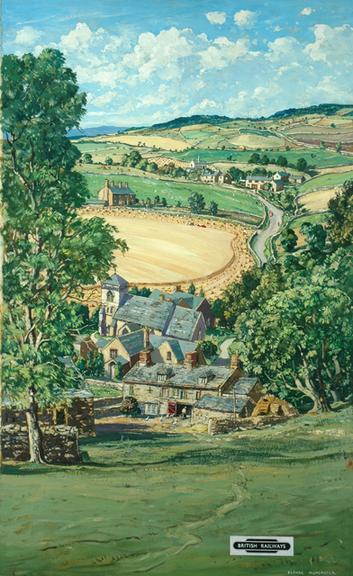 gloucestershire poster original (painting; oil painting; poster artwork)