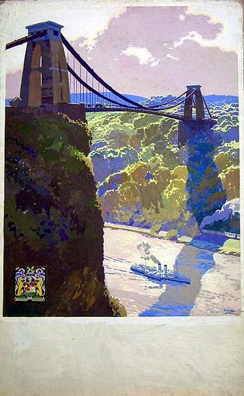 Bristol, Clifton Suspension Bridge (painting; watercolour; poster artwork)