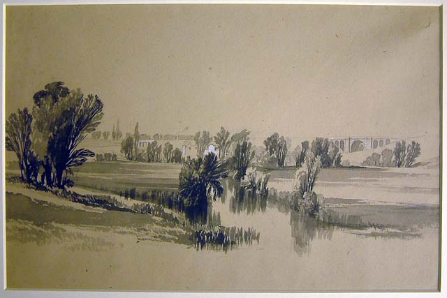 Near Coventry, River Sowe (wash drawing)