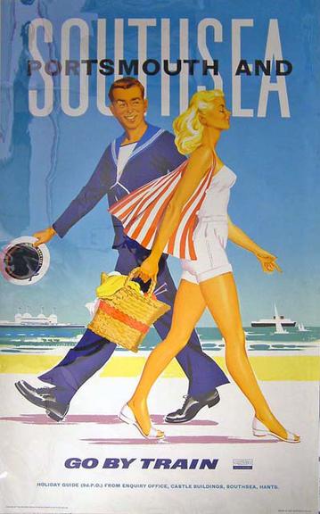 Portsmouth and Southsea - Go By Train (poster)