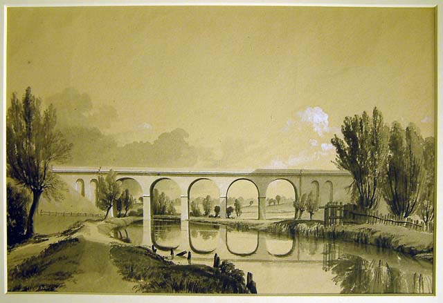 Colne Viaduct, Watford (wash drawing)