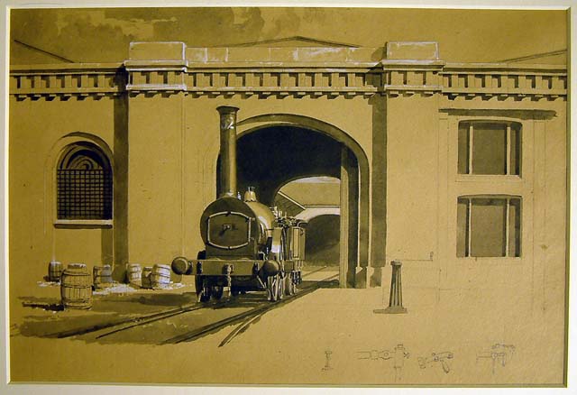 Locomotive Engine House, Camden Town (wash drawing)