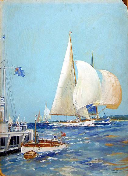 East Coast Yachting Centres, Burnham-on-Crouch (painting; watercolour; poster artwork)