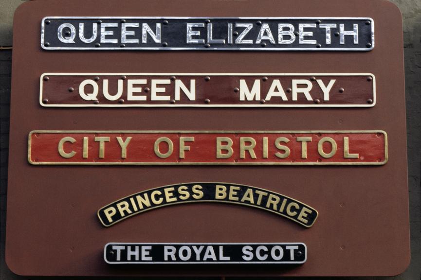 Nameplate, London Midland & Scottish Railway - "Queen Elizabeth"