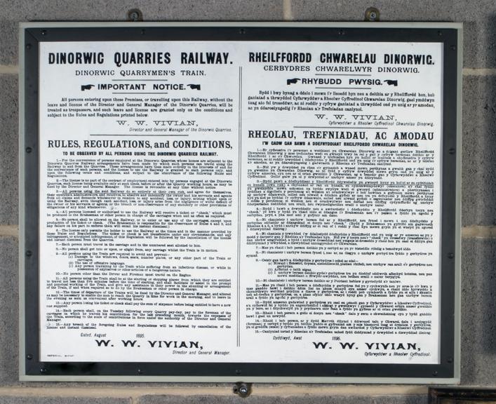 Dinorwic Quarries Railway notice - 2007.