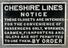 Cheshire Lines Committee notice, public conveniences